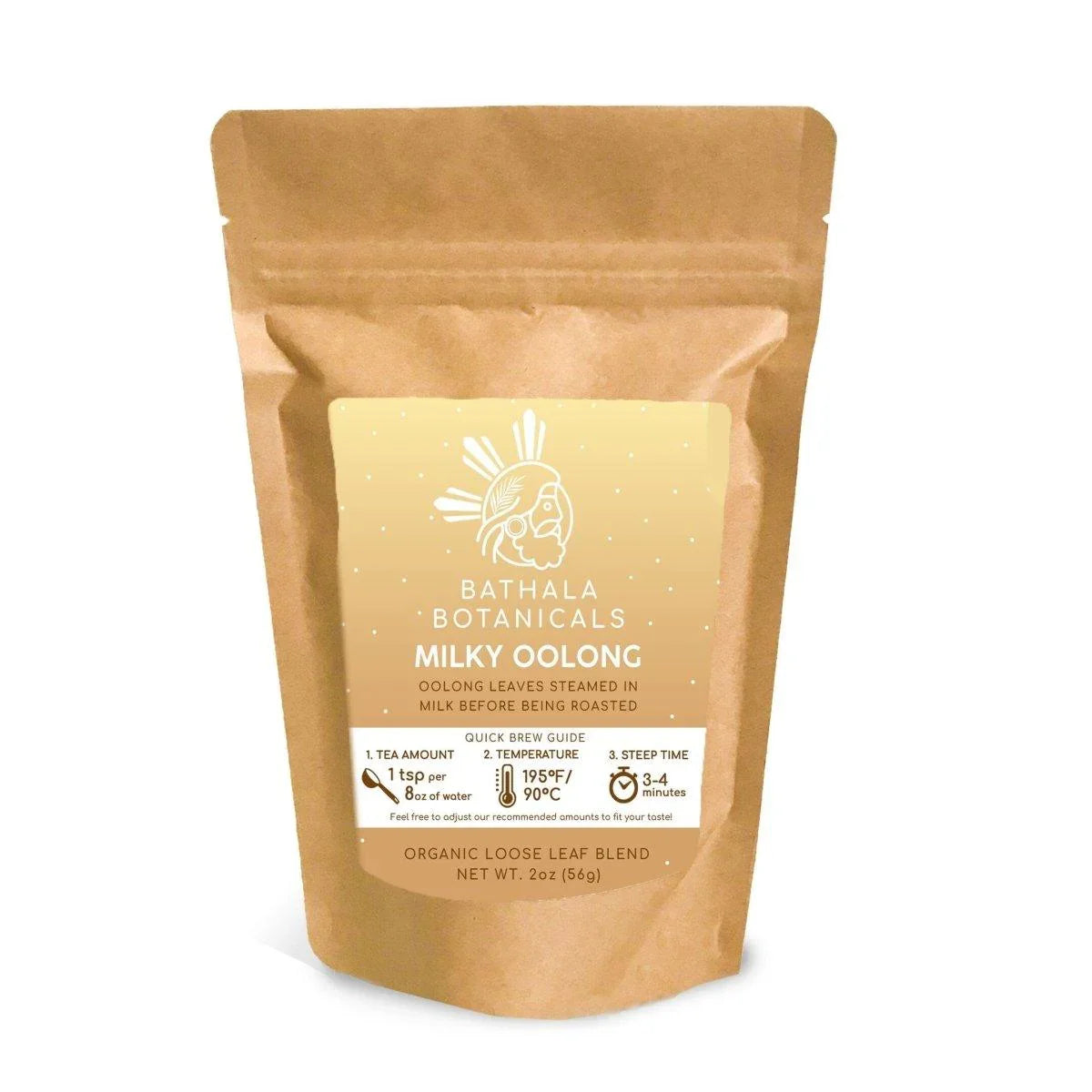 Milky Oolong Tea - Bathala Botanicals Loose Leaf Oolong Tea - 1oz | 2oz | 4oz Tea Pack - Milky Oolong Gift - Premium Quality Oolong - Bathala Botanicals