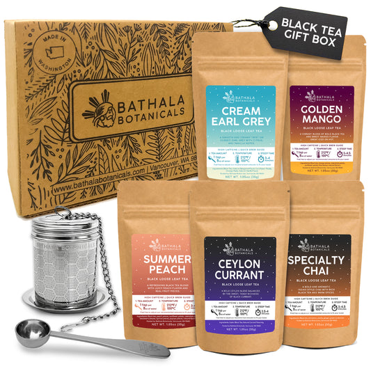 Black Tea Sampler Gift Set – Loose Leaf Variety Pack with Tea Infuser