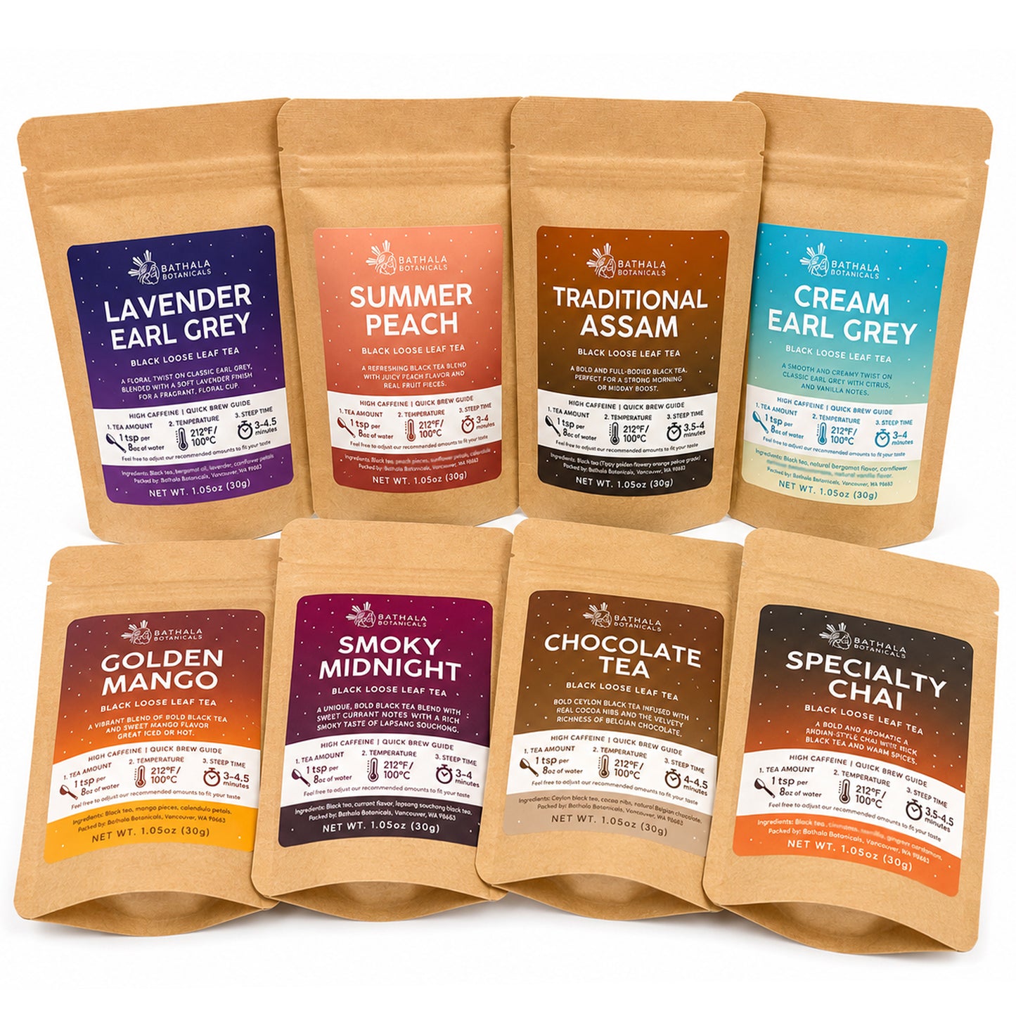 Black Tea Sampler – Loose Leaf Assortment of 8 Bold and Flavorful Teas