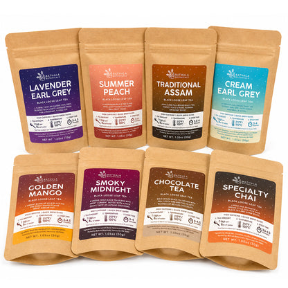Black Tea Sampler – Loose Leaf Assortment of 8 Bold and Flavorful Teas