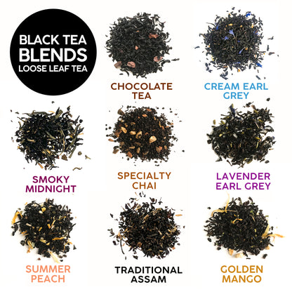 Black Tea Sampler – Loose Leaf Assortment of 8 Bold and Flavorful Teas