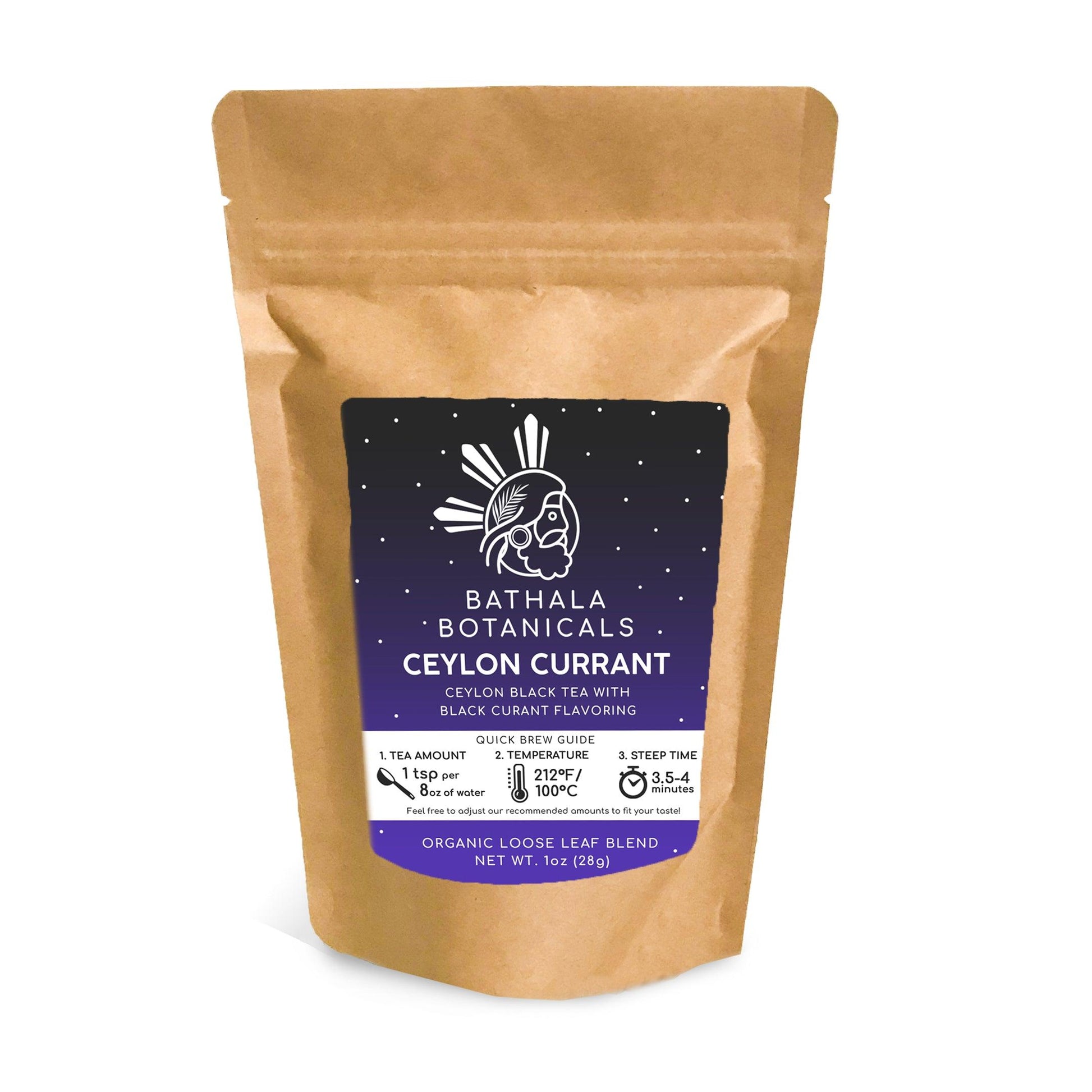 Ceylon Currant - Bathala Botanicals Loose Leaf Black Tea - 1oz | 2oz | 4oz Tea Pack - Black Currant Gift - Premium Quality Black Currant Tea - Bathala Botanicals