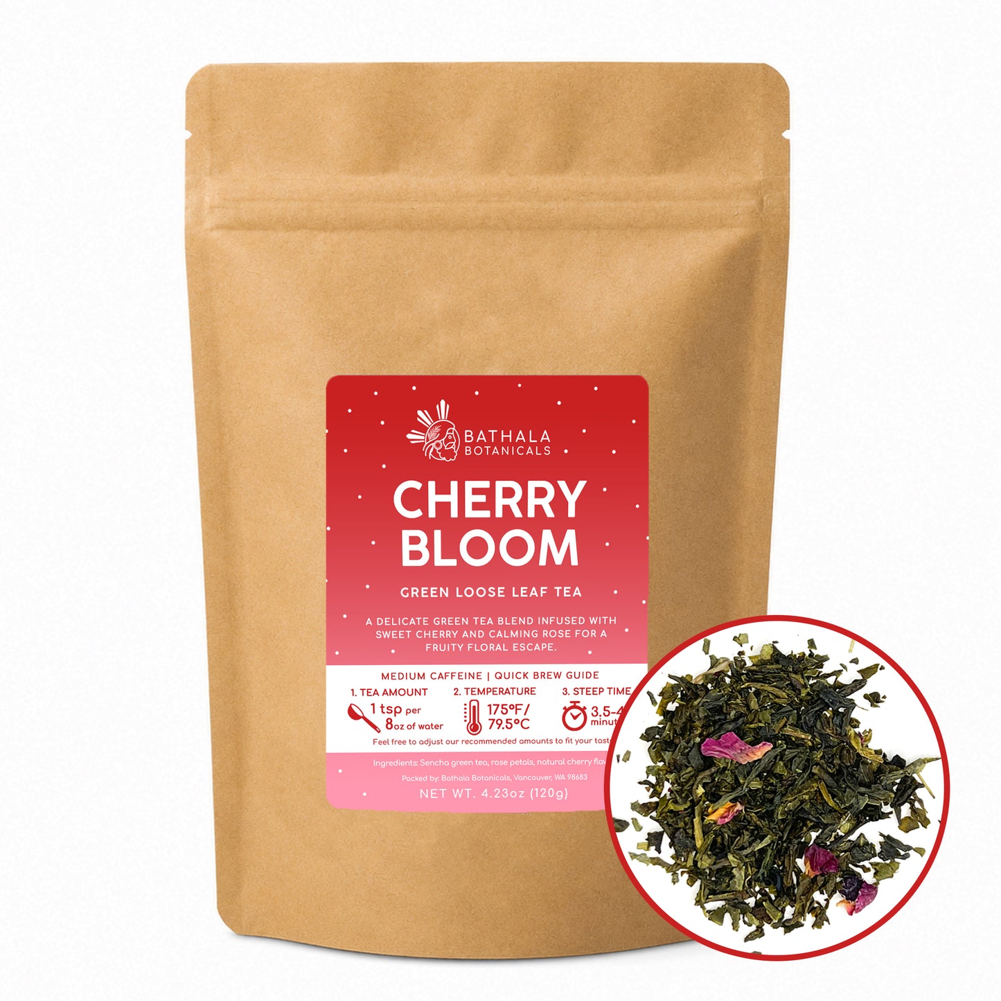 Cherry Bloom – Loose Leaf Sencha Green Tea with Cherry and Rose