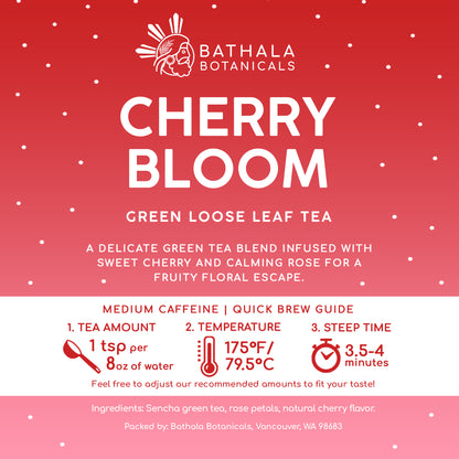 Cherry Bloom – Loose Leaf Sencha Green Tea with Cherry and Rose