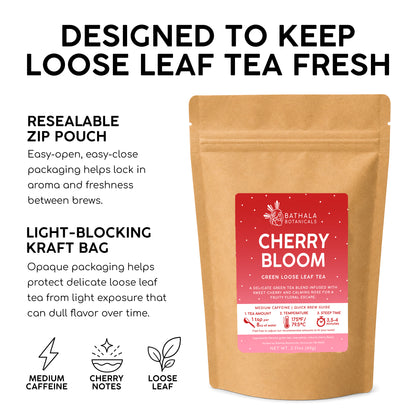 Cherry Bloom – Loose Leaf Sencha Green Tea with Cherry and Rose