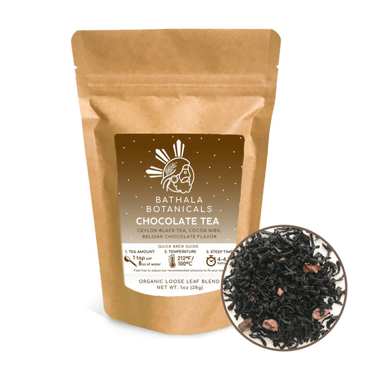 Chocolate Tea - Bathala Botanicals Loose Leaf Tea Blend - Choose from 1oz | 2oz | 4oz - Tea Sample Sizes - Loose Leaf Tea Gift - Bathala Botanicals