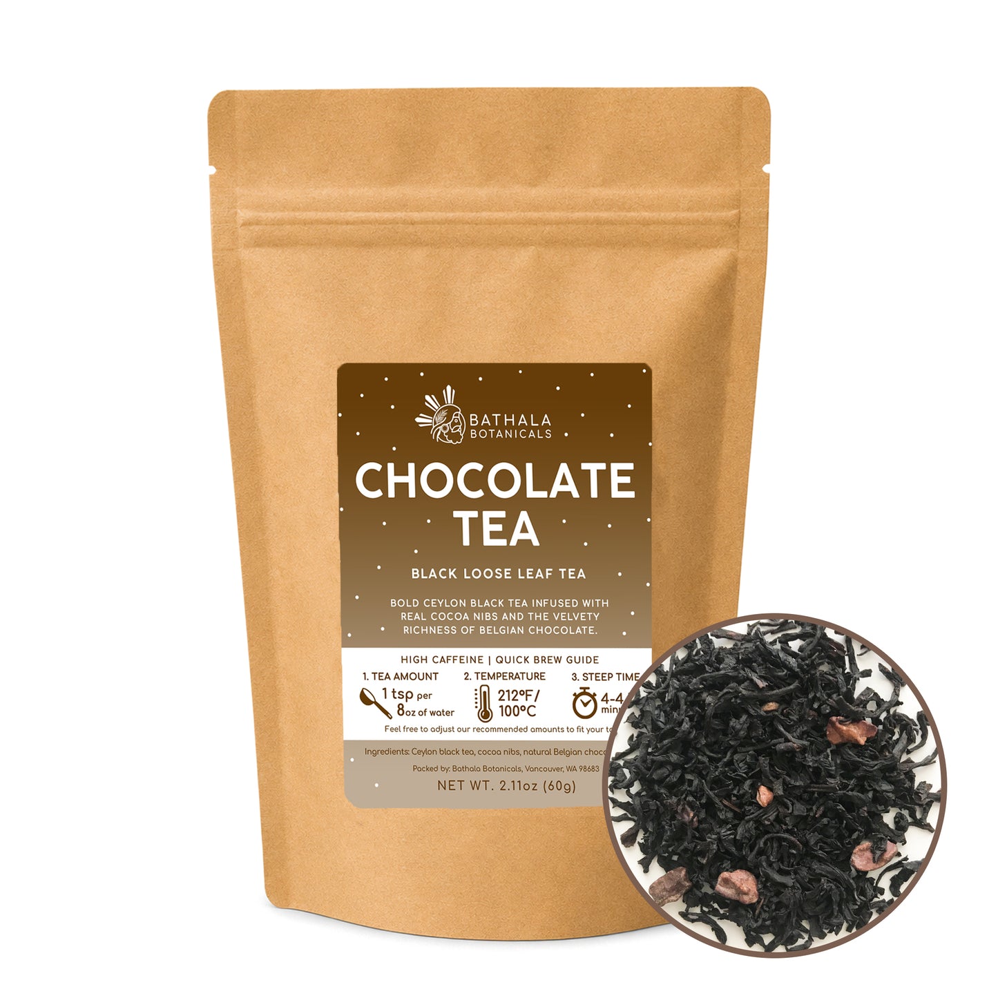 Chocolate Tea – Rich Loose Leaf Black Tea with Cocoa Nibs
