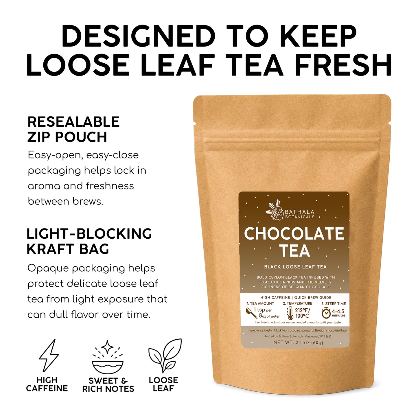 Chocolate Tea – Rich Loose Leaf Black Tea with Cocoa Nibs