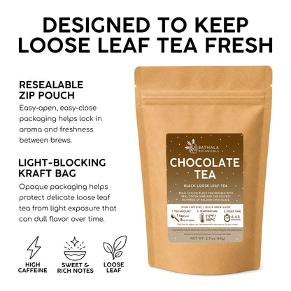 Chocolate Tea – Rich Loose Leaf Black Tea with Cocoa Nibs
