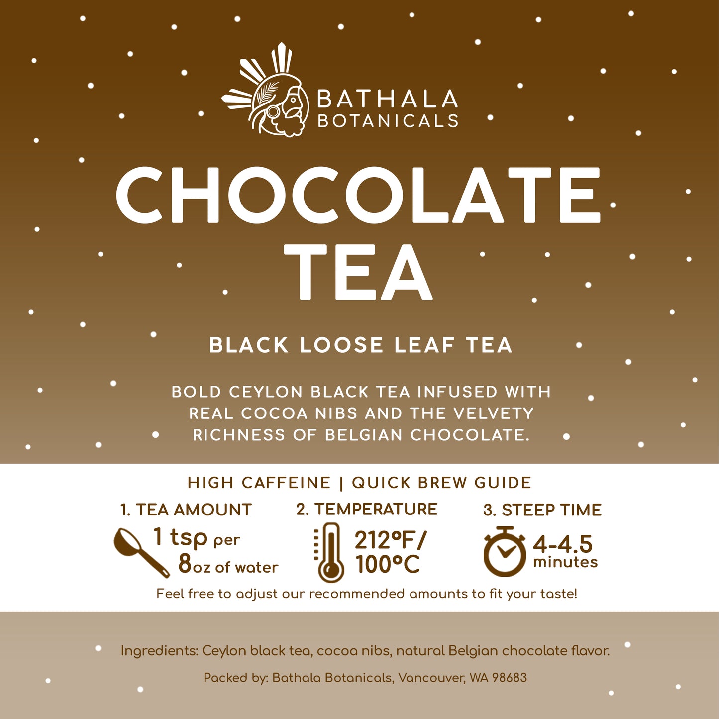Chocolate Tea – Rich Loose Leaf Black Tea with Cocoa Nibs