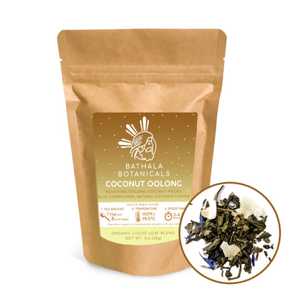 Coconut Oolong - Bathala Botanicals  Loose Leaf Coconut Oolong - 1oz | 2oz | 4oz Tea Pack - Coconut Tea Gift - Premium Quality Coconut Oolong