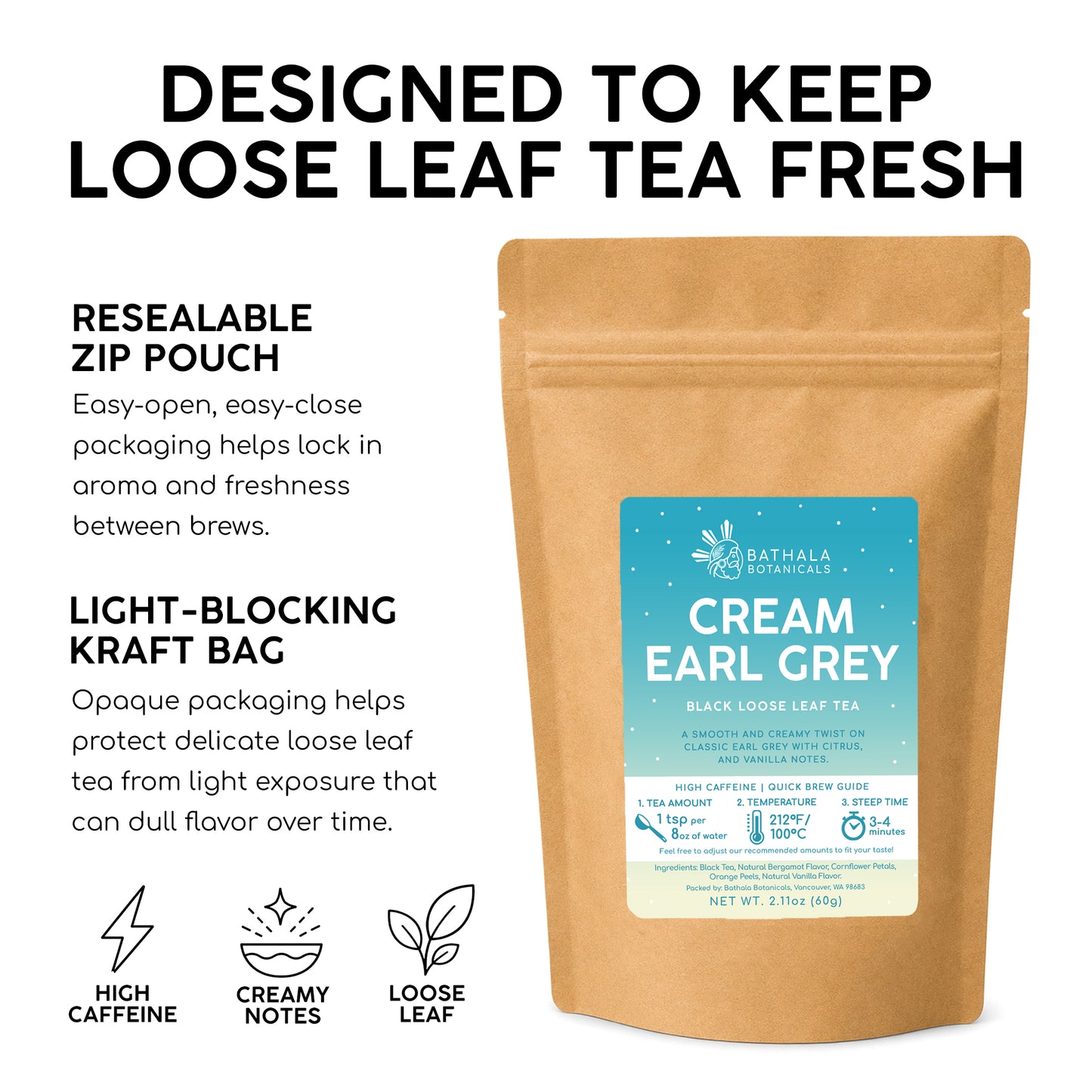 Cream Earl Grey – Loose Leaf Black Tea with Vanilla & Citrus