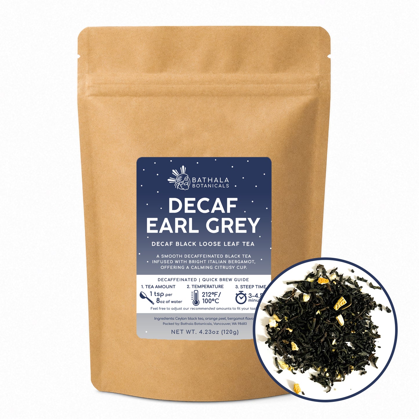 Decaf Earl Grey – Loose Leaf Decaf Black Tea with Italian Bergamot