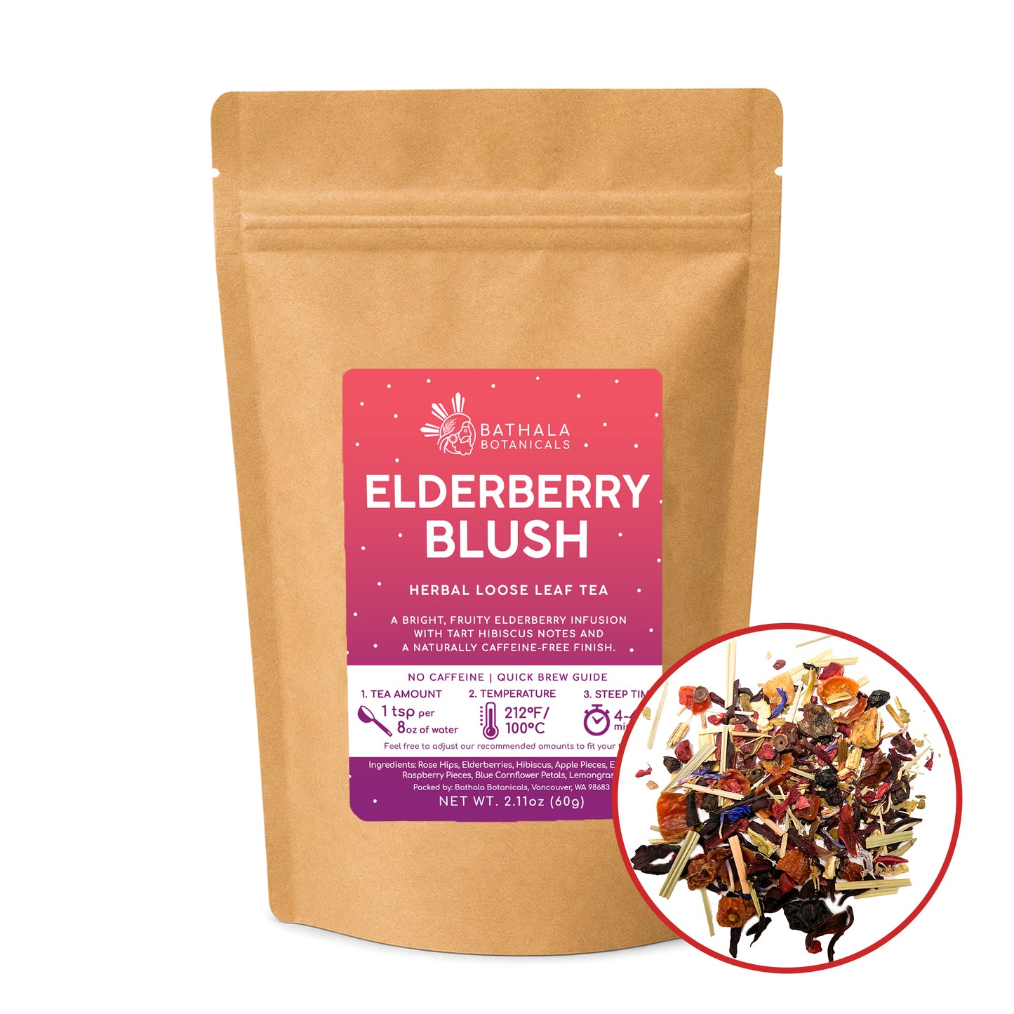 Elderberry Blush – Caffeine-Free Loose Leaf Herbal Tea Blend