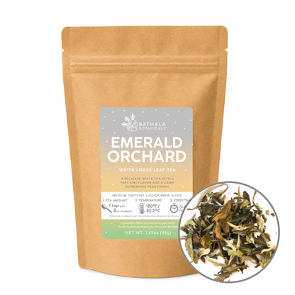 Emerald Orchard – Loose Leaf White Tea with Juicy Kiwi & Crisp Pear Flavor