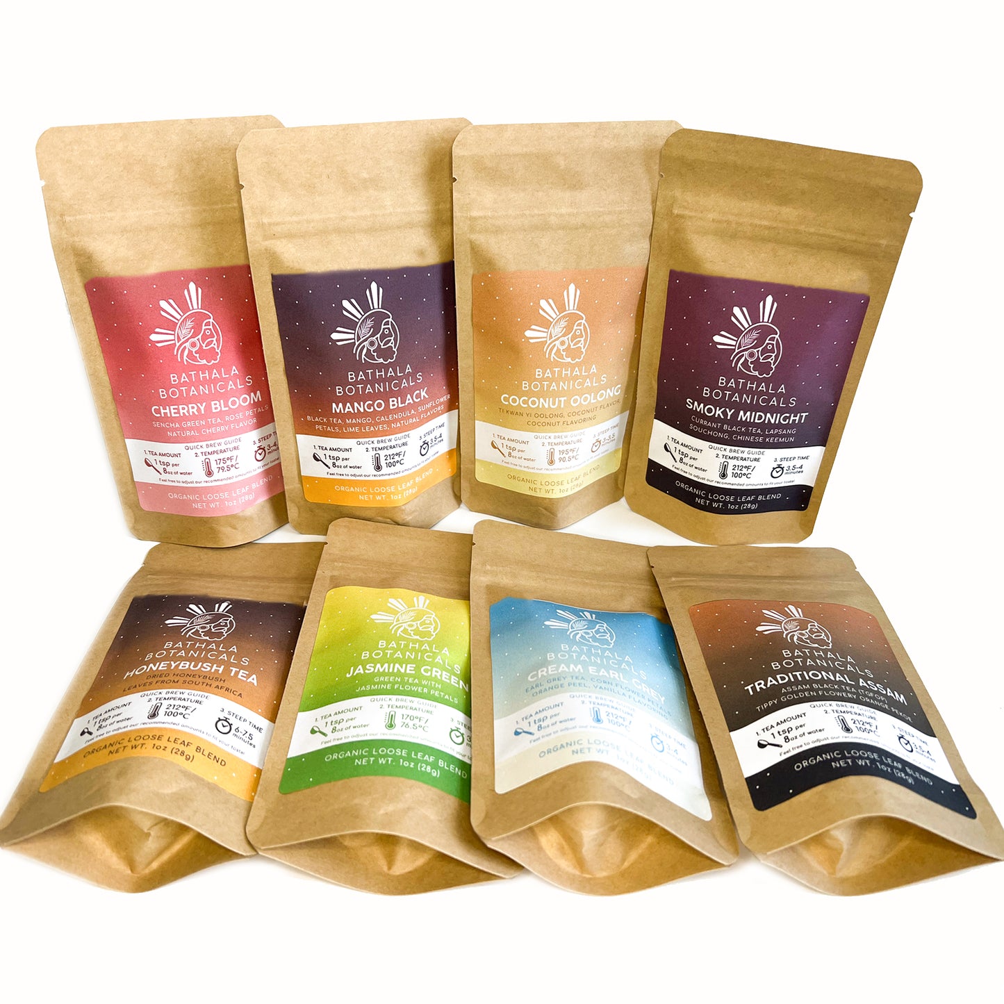 Loose Leaf Exotic Blends Tea Flight Sampler Pack Bathala Botanicals - Choose Any 4 or All 8 - Tea Variety Pack - Tea Sample - Tea Gift Set