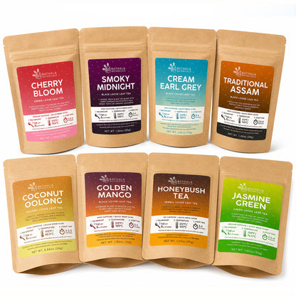 Exotic Blends Tea Sampler – Loose Leaf Variety Pack of 8 Unique Teas