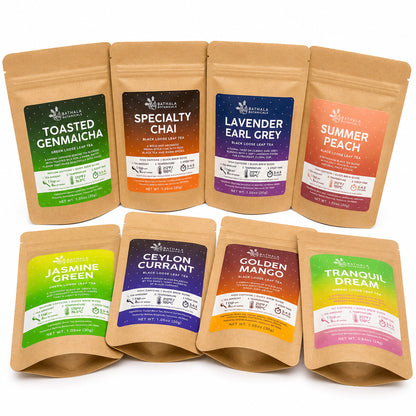 Flavorful Tea Flight Sampler – Loose Leaf Variety Pack of 8 Teas