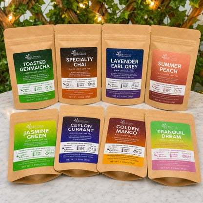 Flavorful Tea Flight Sampler – Loose Leaf Variety Pack of 8 Teas
