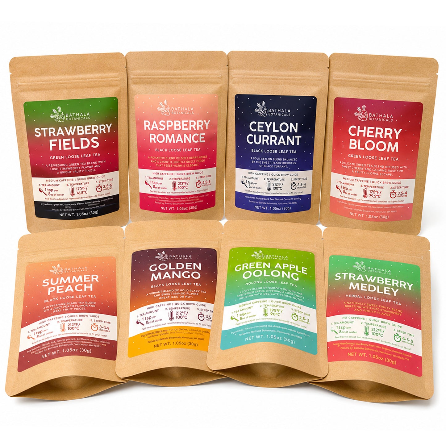 Fruity Tea Sampler – Loose Leaf Assortment of 8 Fruit-Infused Teas