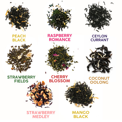 Fruity Tea Sampler – Loose Leaf Assortment of 8 Fruit-Infused Teas