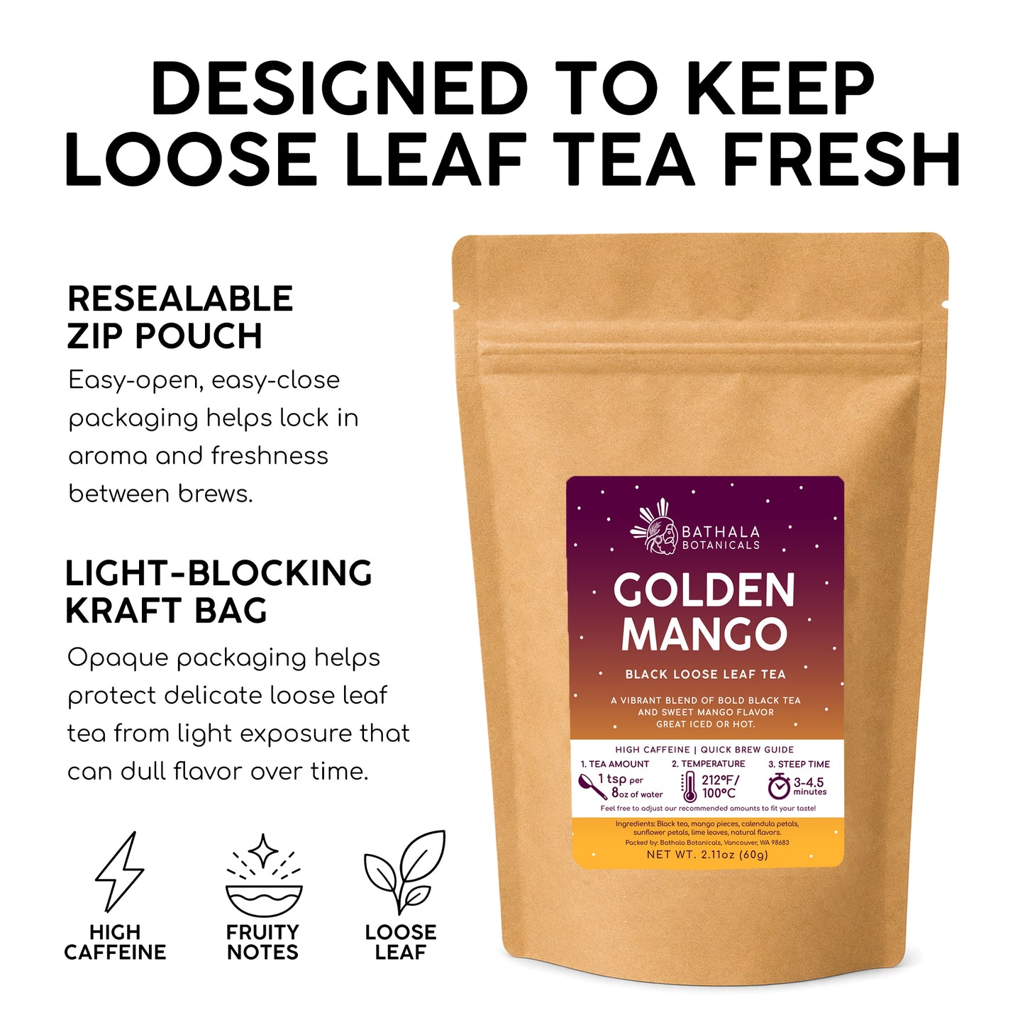 Golden Mango – Loose Leaf Black Tea with Natural Mango Flavor