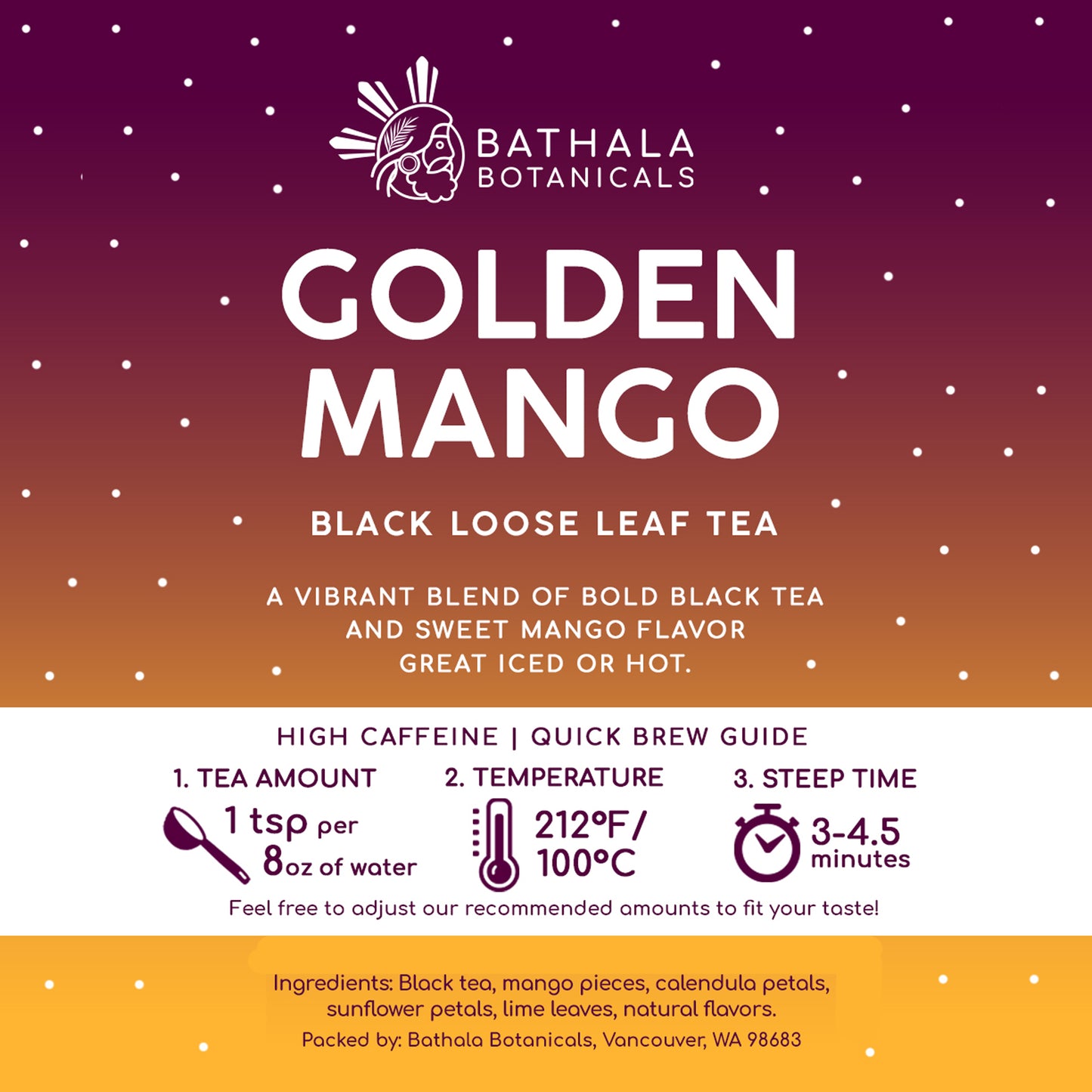 Golden Mango – Loose Leaf Black Tea with Natural Mango Flavor