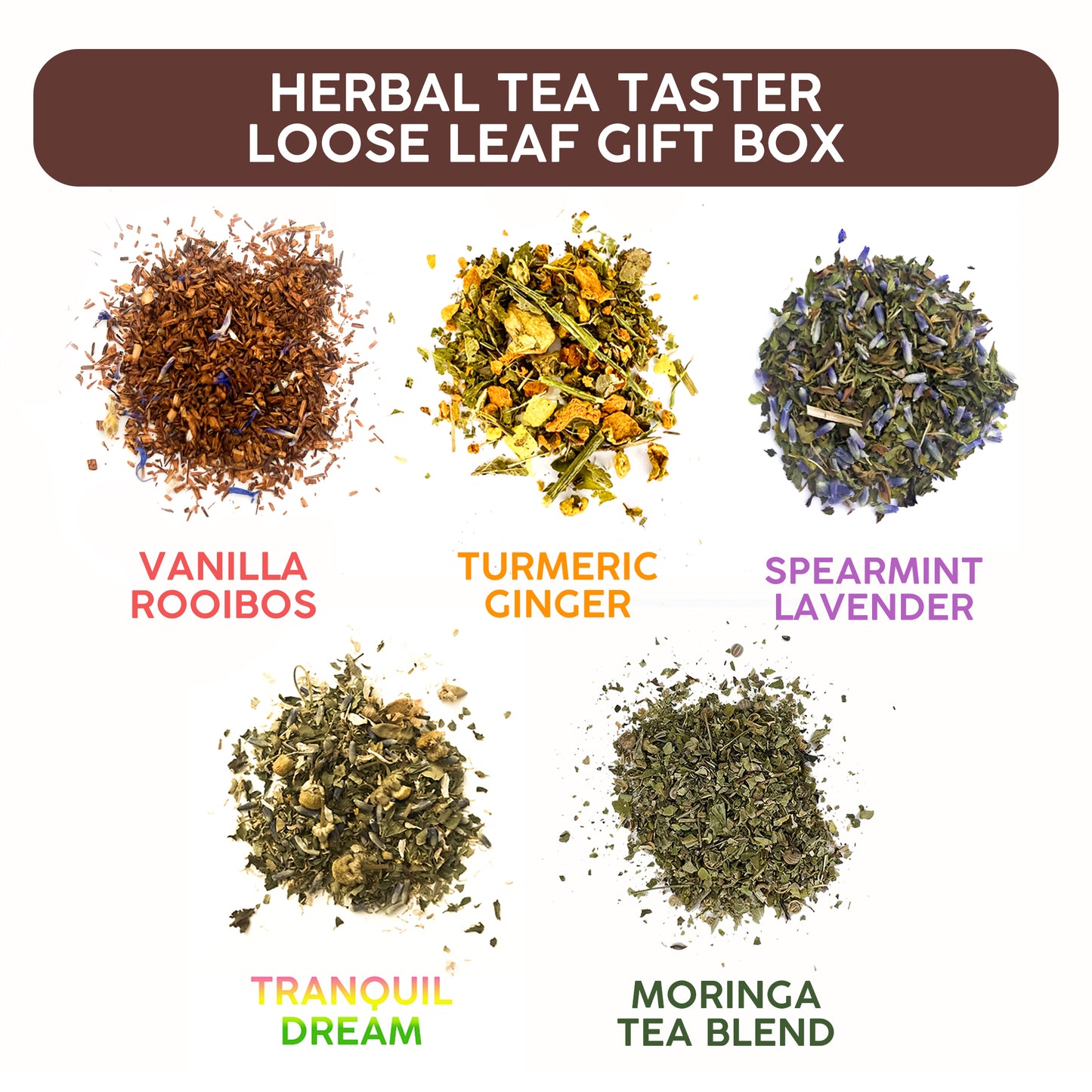 Herbal Tea Sampler Gift Set – Caffeine-Free Loose Leaf Blends with Infuser