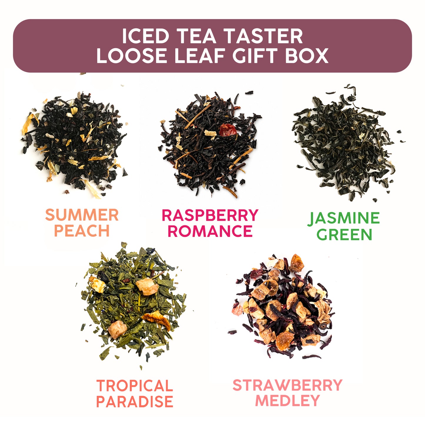 Iced Tea Sampler Gift Set – Loose Leaf Summer Collection with Tea Infuser & Brewing Guide