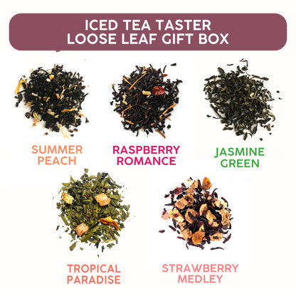 Iced Tea Sampler Gift Set – Loose Leaf Summer Collection with Tea Infuser & Brewing Guide