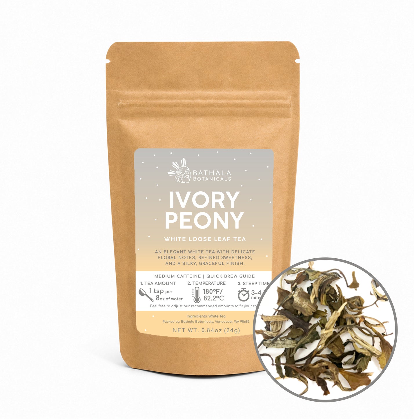 Ivory Peony – Loose Leaf Premium White Tea with Soft Floral Notes