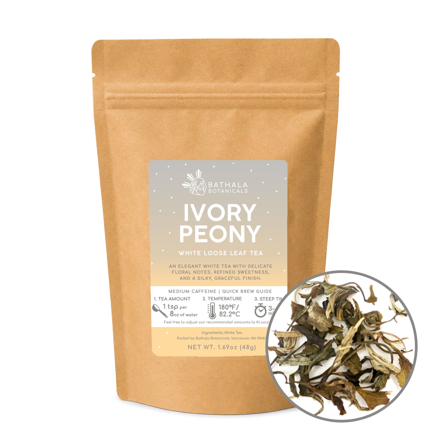 Ivory Peony – Loose Leaf Premium White Tea with Soft Floral Notes
