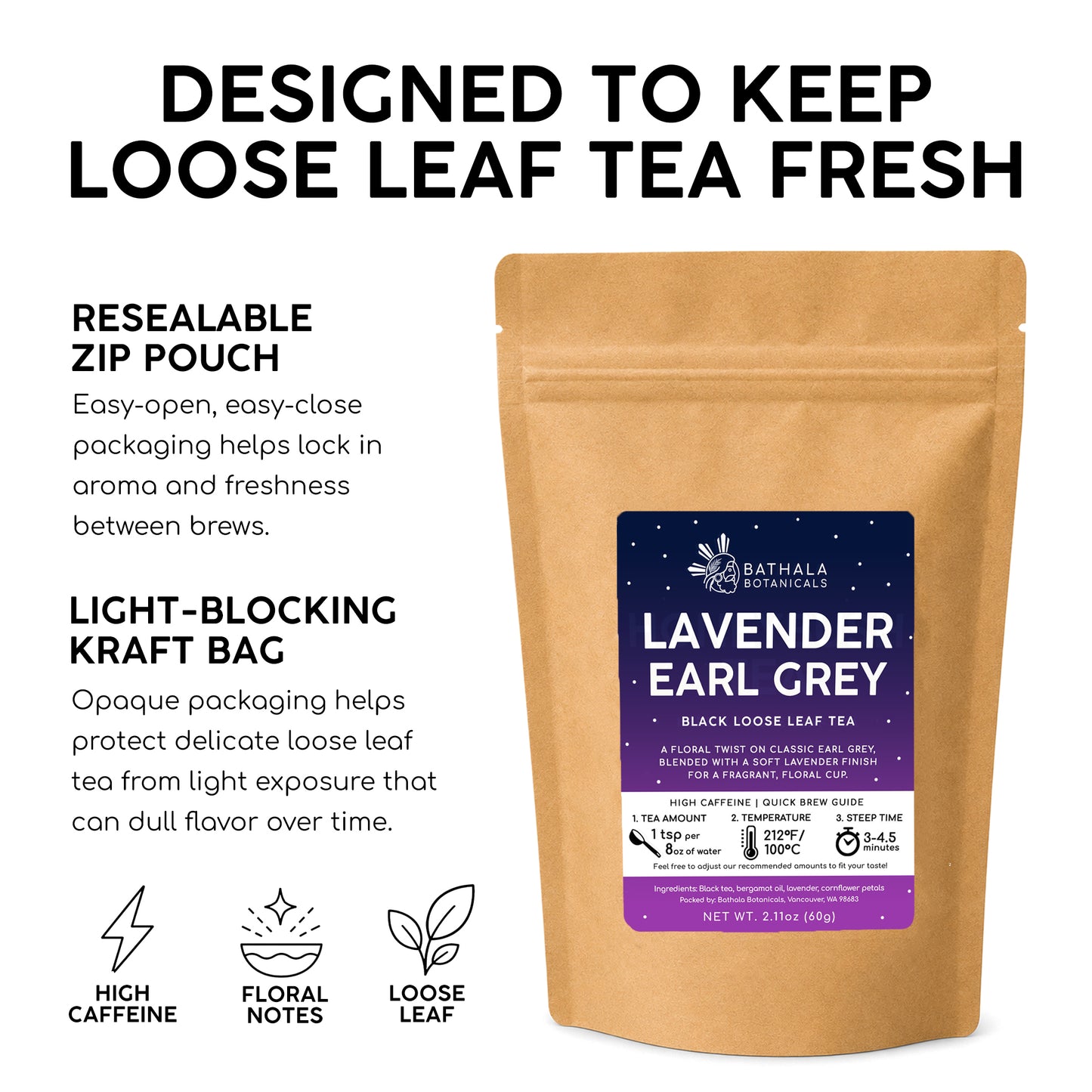 Lavender Earl Grey – Loose Leaf Black Tea with Lavender Flowers