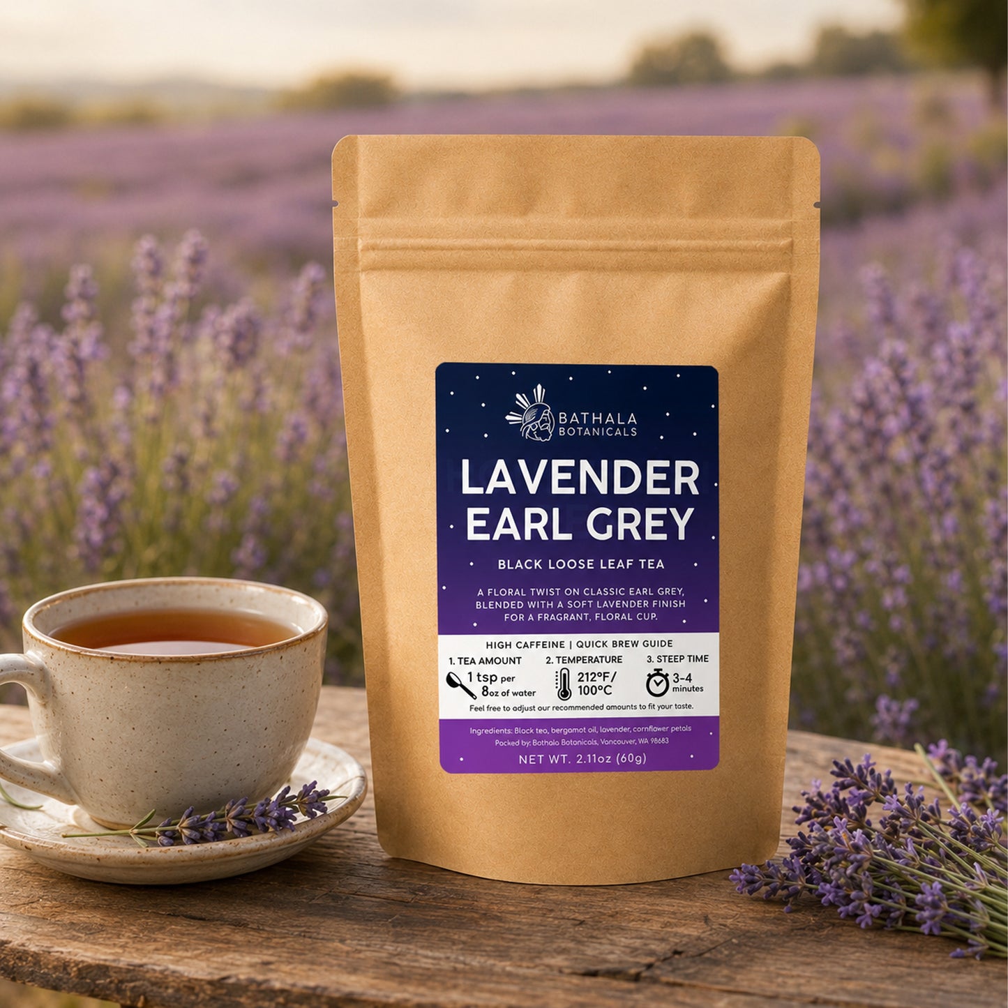 Lavender Earl Grey – Loose Leaf Black Tea with Lavender Flowers
