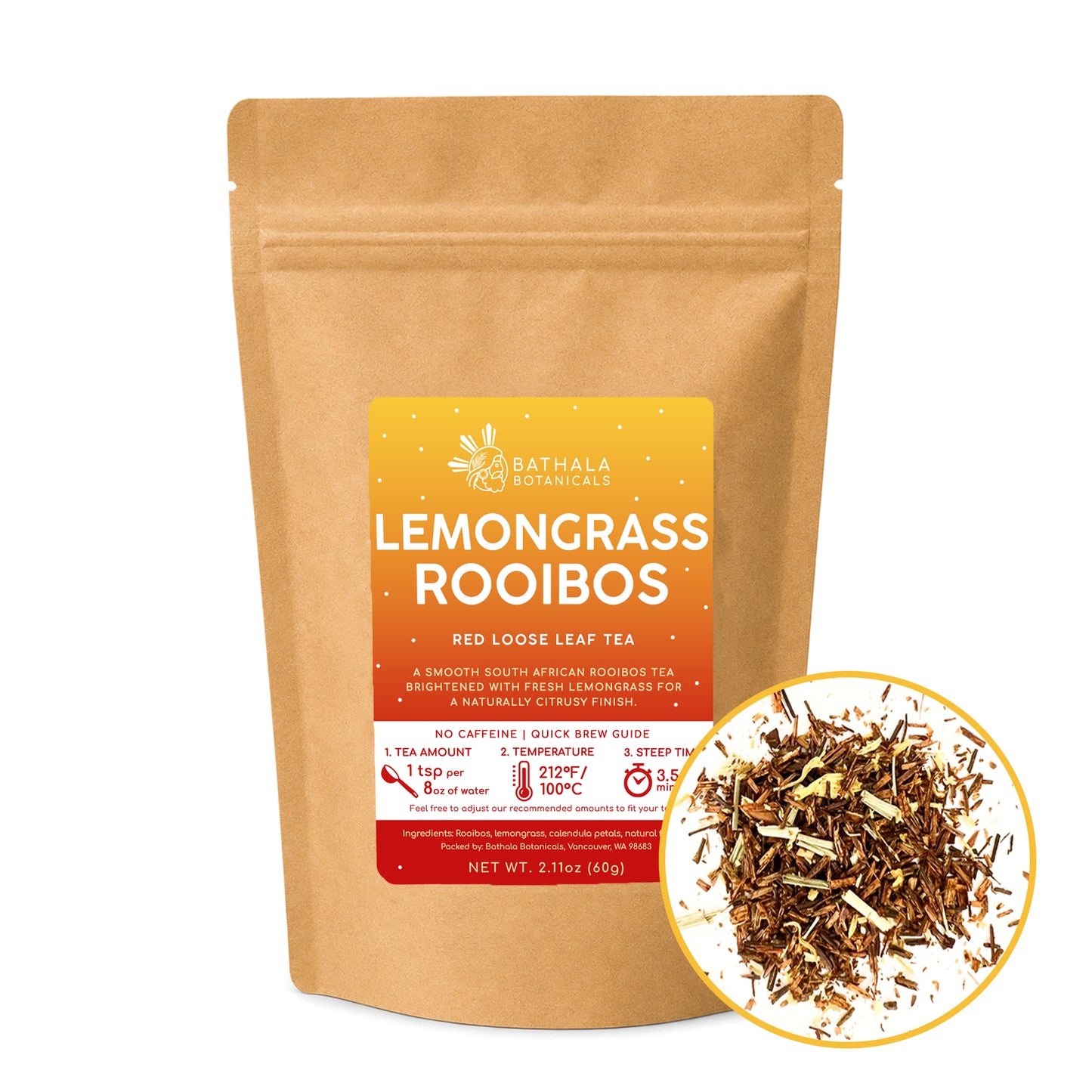 Lemongrass Rooibos – Caffeine-Free Herbal Red Tea Blend