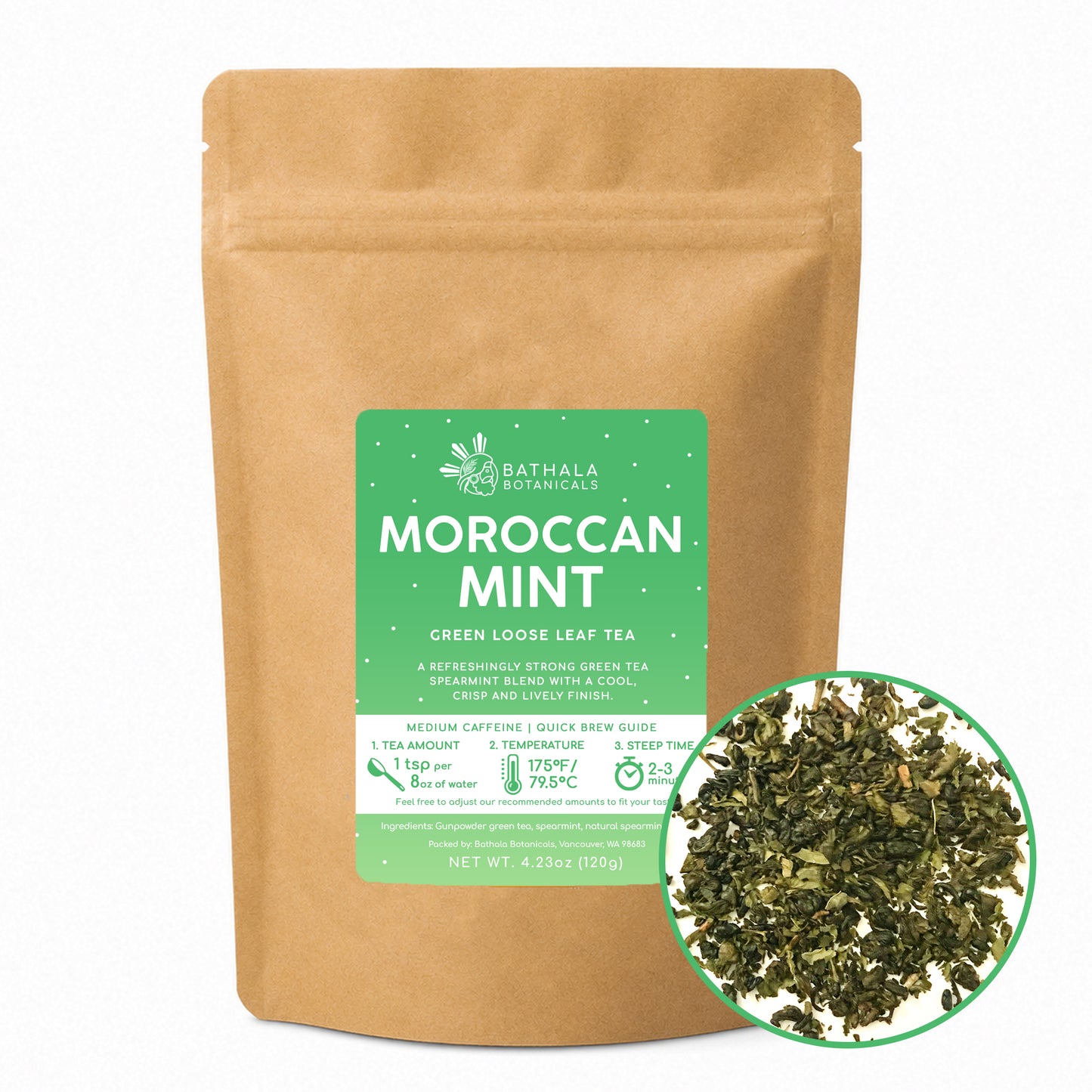 Moroccan Mint – Loose Leaf Gunpowder Green Tea with Spearmint
