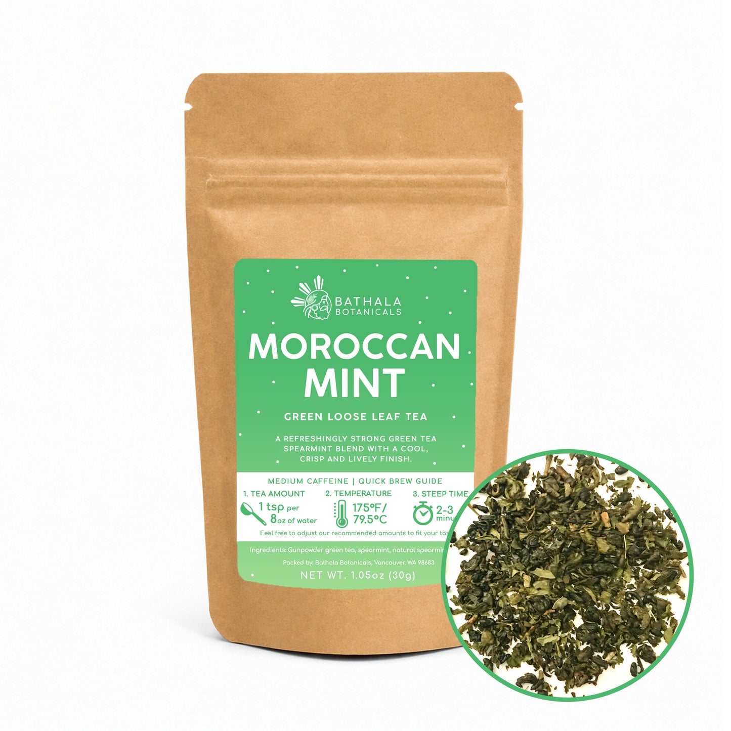 Moroccan Mint – Loose Leaf Gunpowder Green Tea with Spearmint