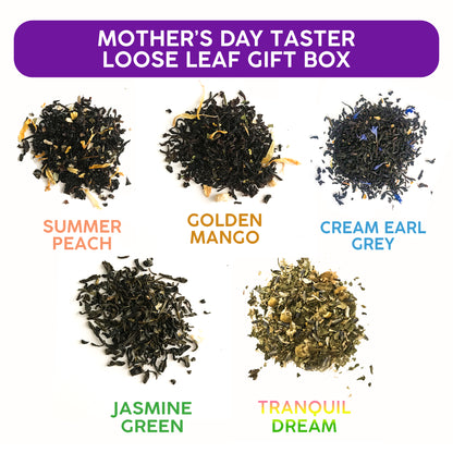 Mother’s Day Tea Sampler Gift Set – 5 Loose Leaf Blends + Tea Accessories