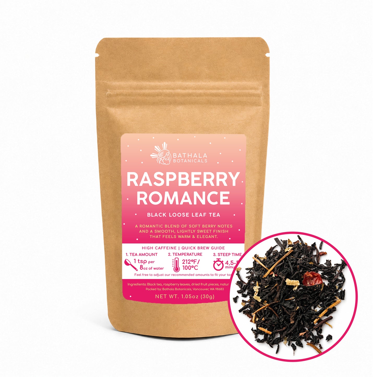 Raspberry Romance – Loose Leaf Black Tea with Raspberry Leaves