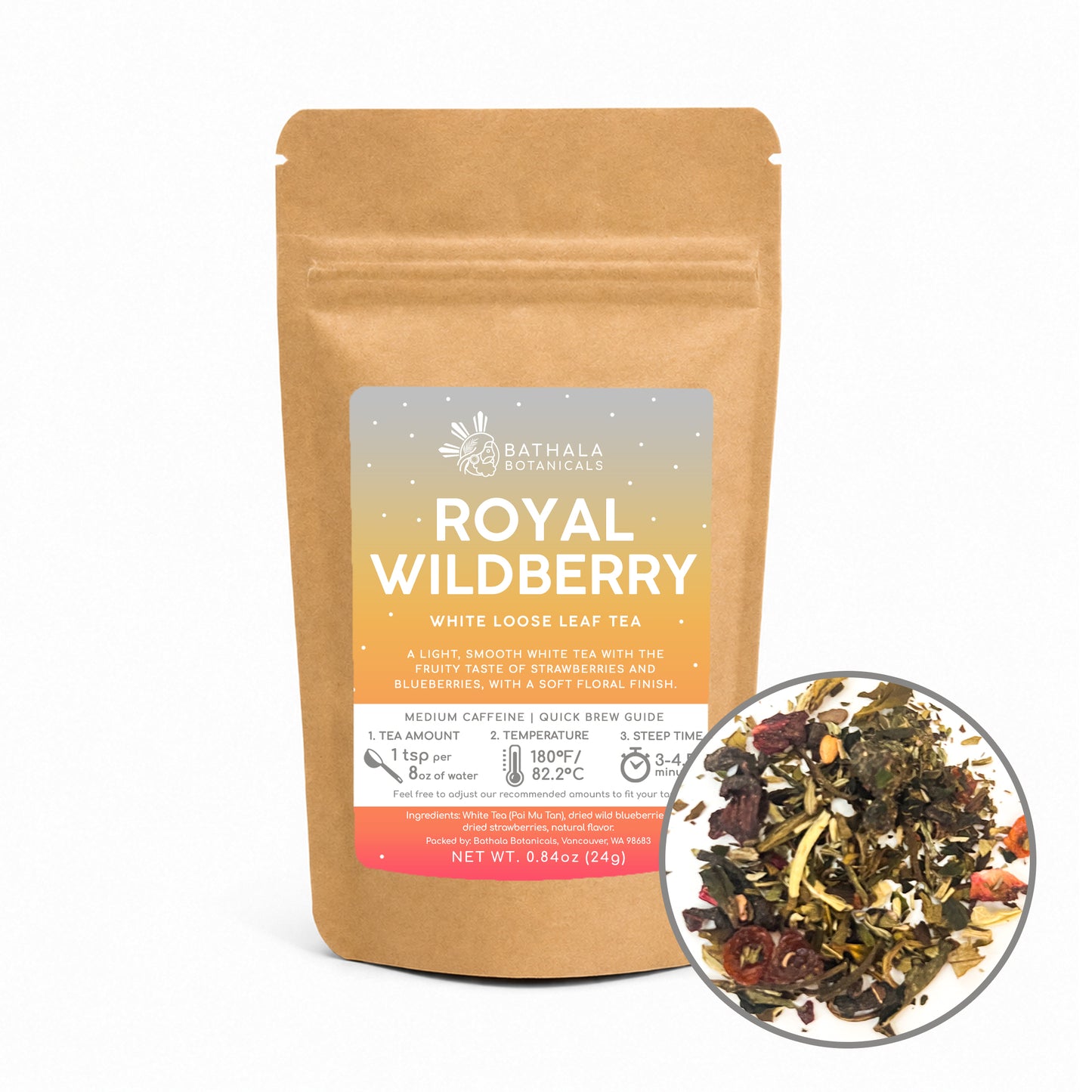 Royal Wildberry – Loose Leaf Premium White Tea with Strawberry & Wild Blueberry