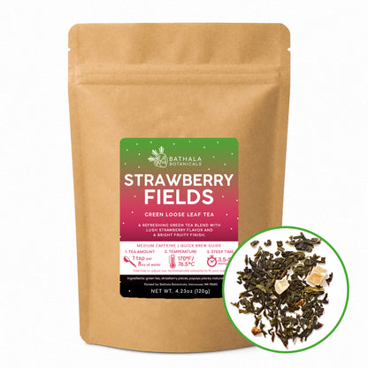 Strawberry Fields – Lush Fruity Loose Leaf Green Tea