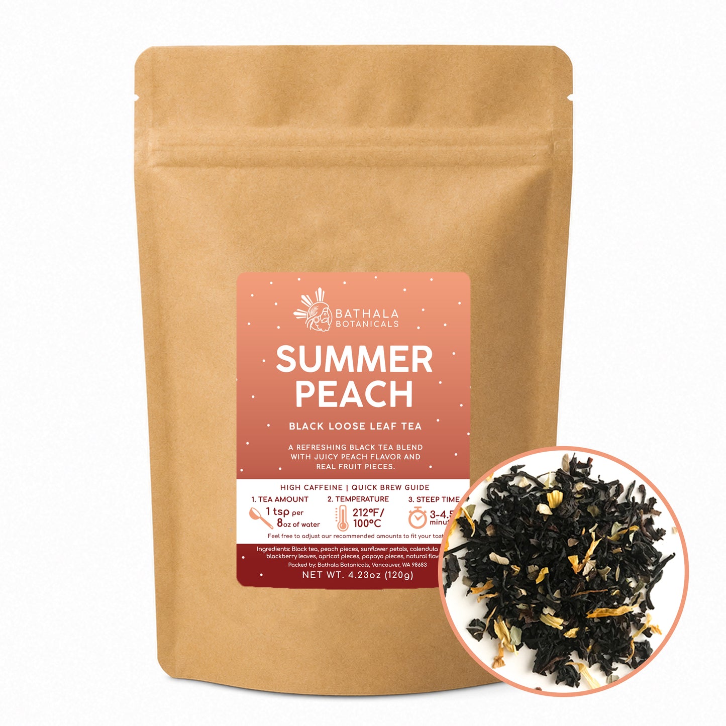 Summer Peach – Loose Leaf Black Tea with Juicy Peach Flavor