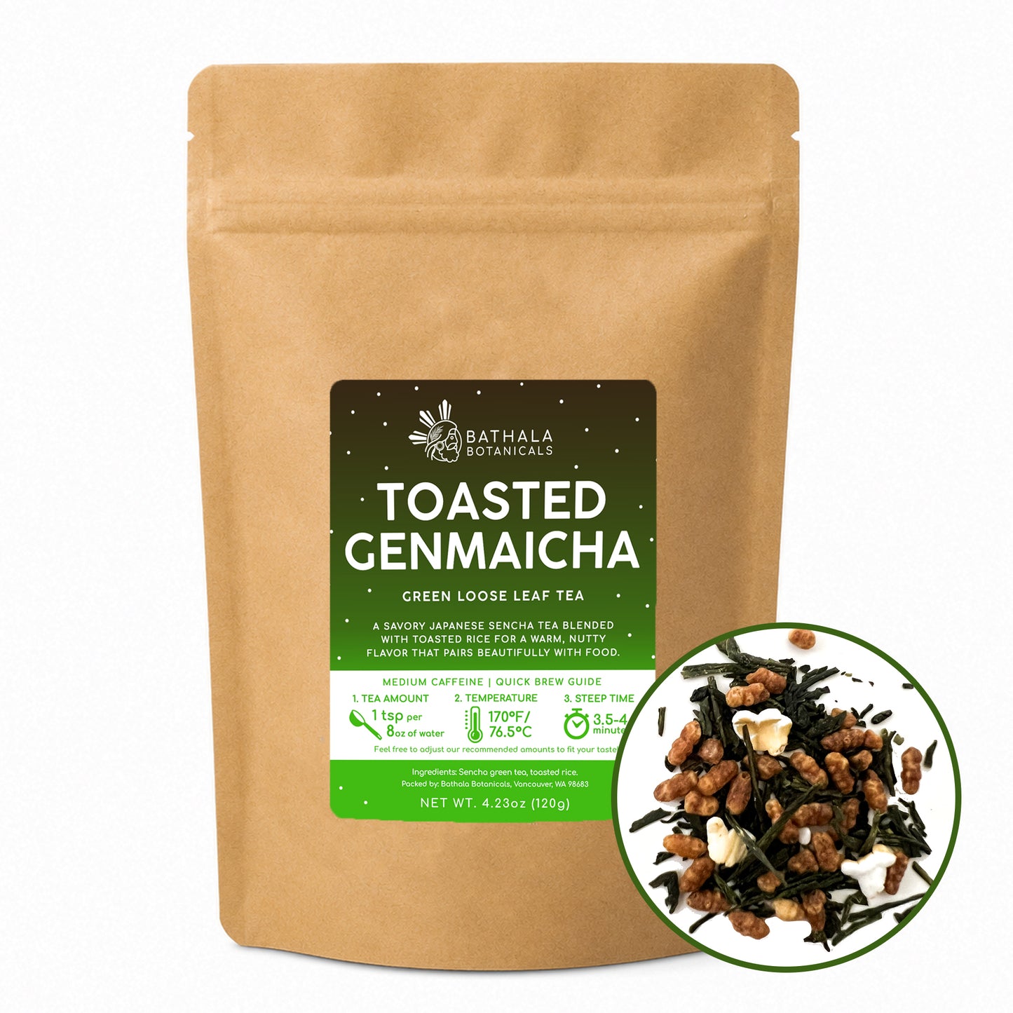 Toasted Genmaicha – Loose Leaf Sencha Green Tea with Toasted Rice