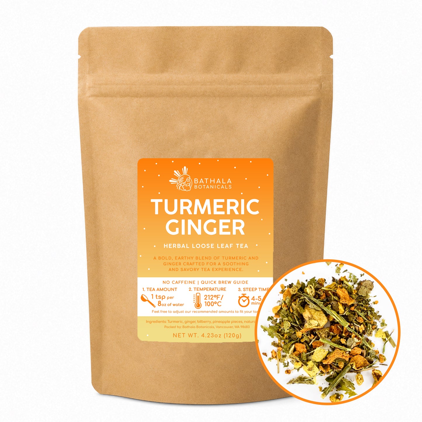 Turmeric Ginger – Caffeine-Free Herbal Loose Leaf Tea Blend