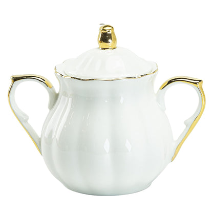 White & Gold Scallop Porcelain Tea Time Set