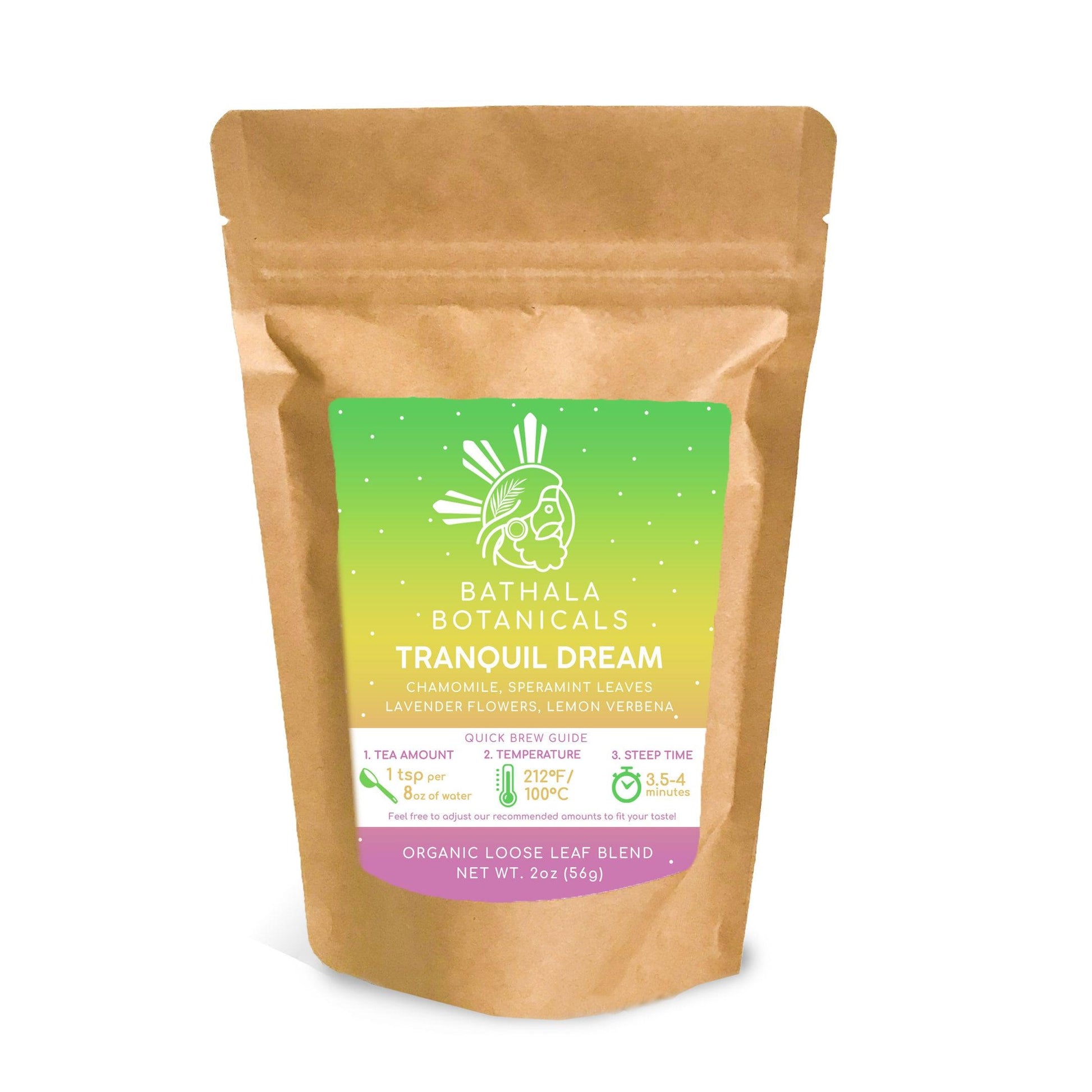 Tranquil Dream - Bathala Botanicals Loose Leaf Herbal Decaf Tea Blend - 1oz | 2oz | 3oz Tea Pack - Tranquil Dream Gift- Premium Chamomile Herbal Tea - Bathala Botanicals