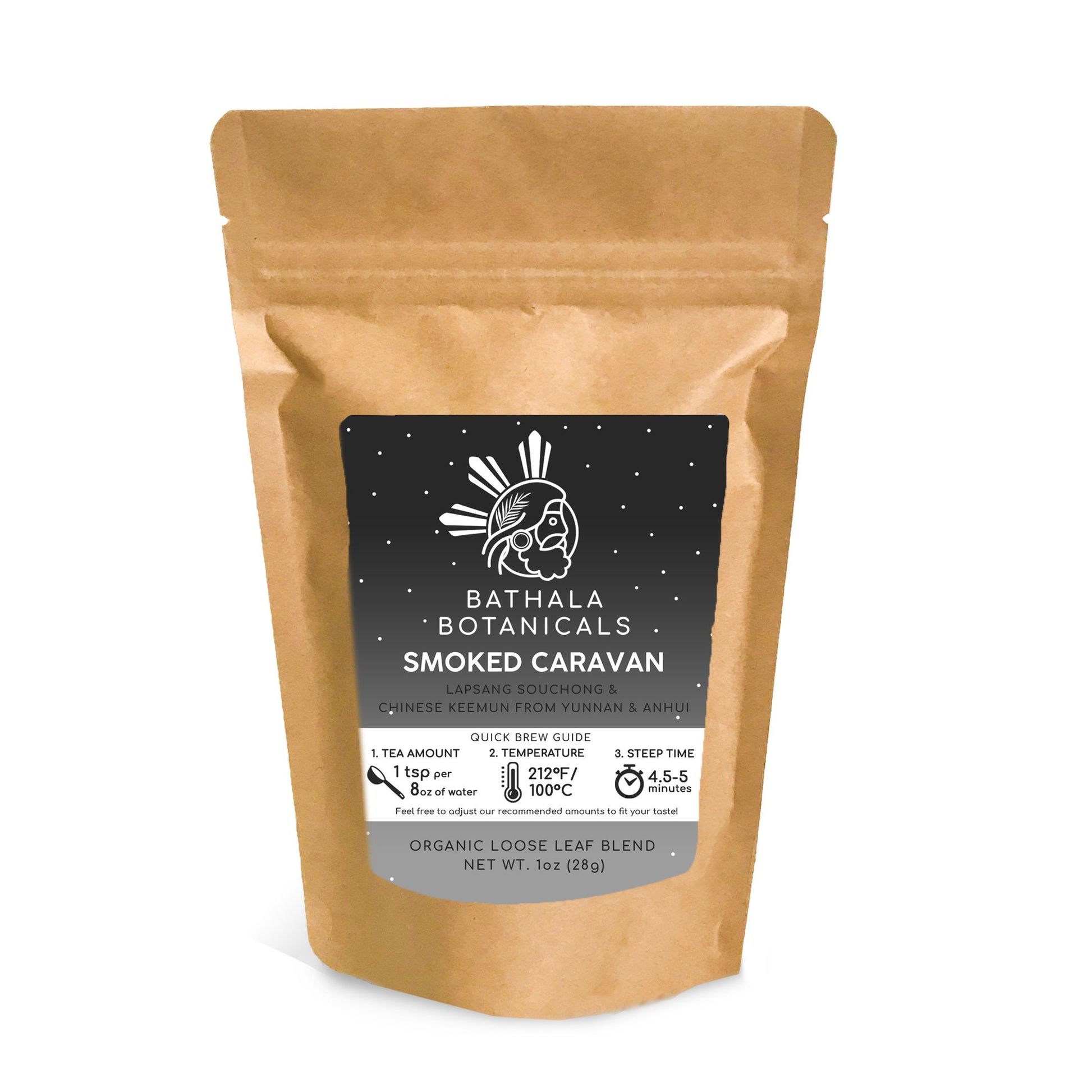 Bathala Botanicals Smoked Caravan Tea - Loose Leaf Smoky Black Tea - 1oz | 2oz | 4oz Tea Pack - Smoky Loose Tea Gift - Premium Tea