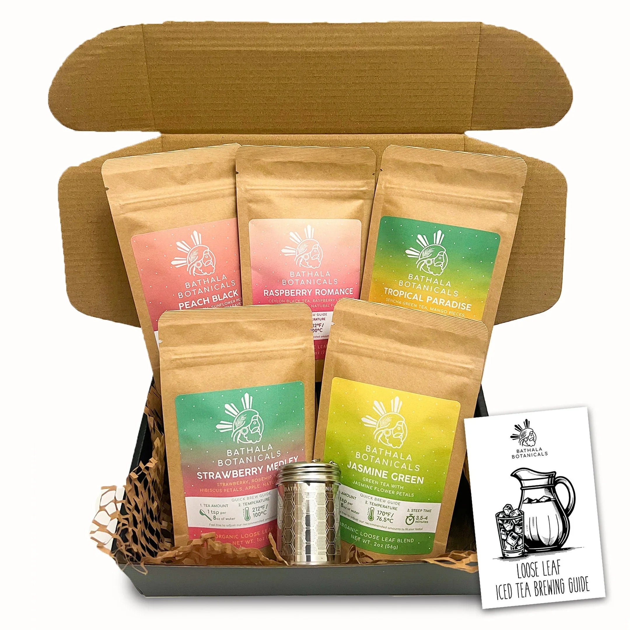 Iced Tea Loose Leaf Tea Gift Box Sampler Set - Bathala Botanicals