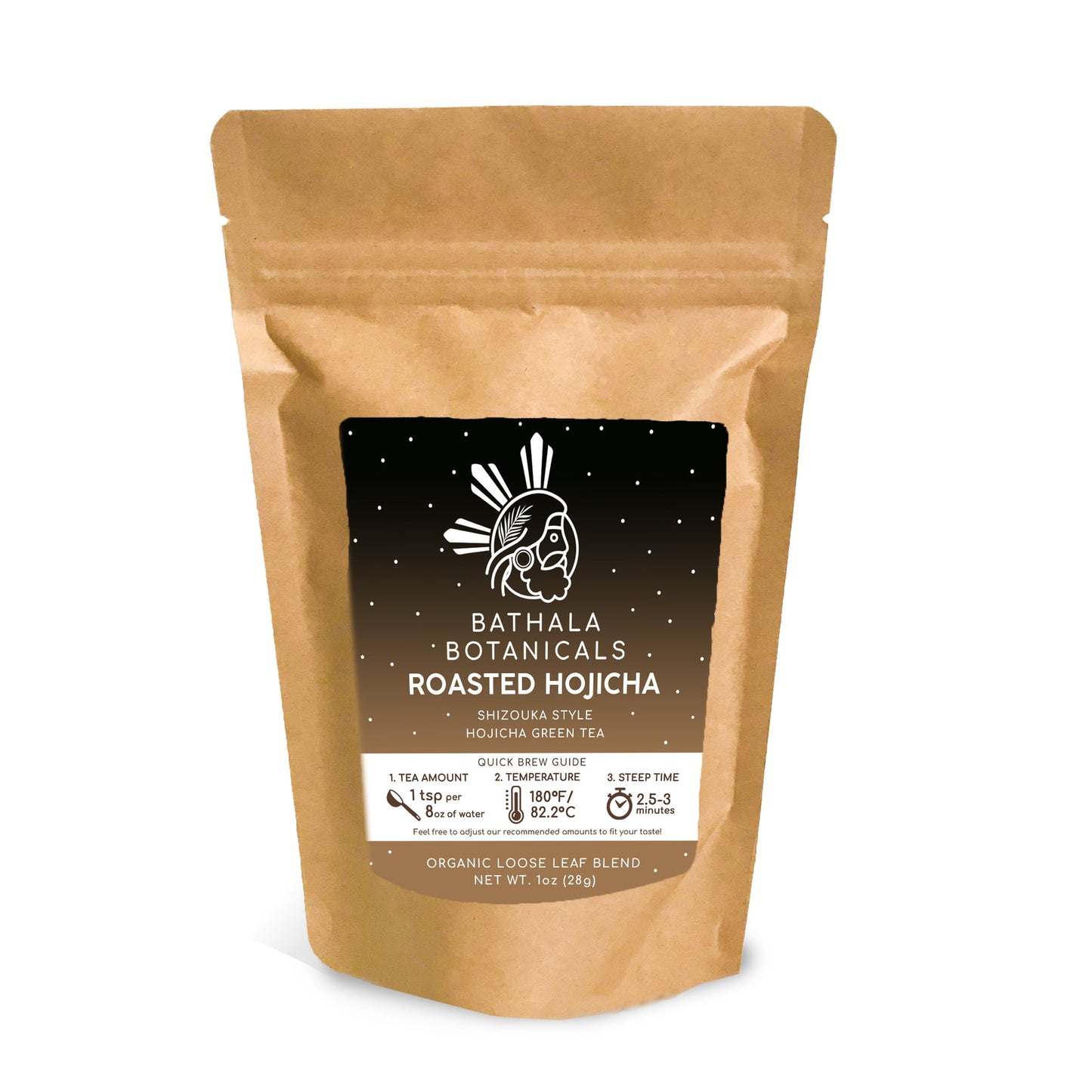 Bathala Botanicals Roasted Hojicha Green Tea - Loose Leaf Japanese Green Tea - 1oz| 2oz | 4oz Tea Pack - Roasted Hojicha Green Tea Gift