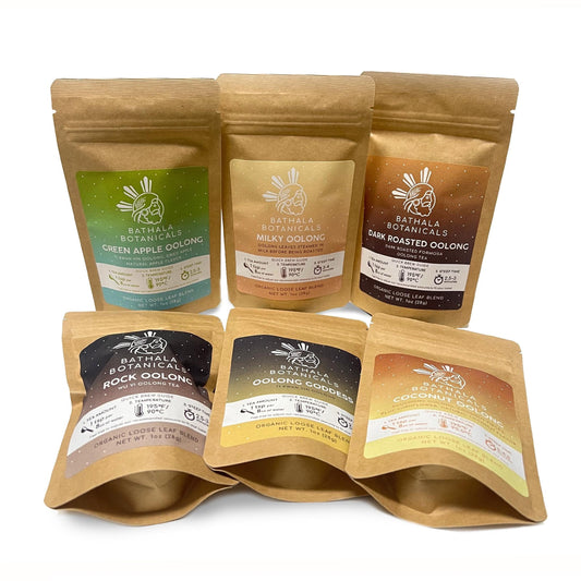 Loose Leaf Oolong Tea Assortment Sampler Pack Bathala Botanicals - Choose Any 3 or All 6 - Tea Variety Pack - Tea Sample Pack - Tea Gift Set